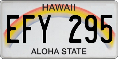 HI license plate EFY295