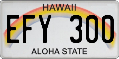 HI license plate EFY300