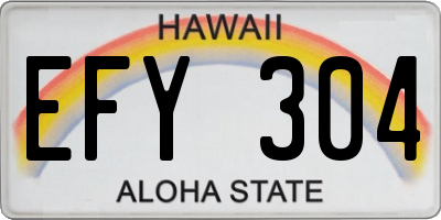 HI license plate EFY304