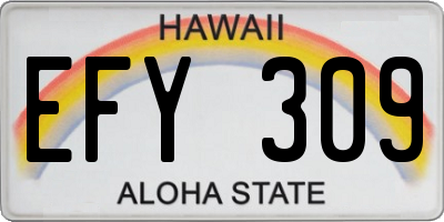 HI license plate EFY309
