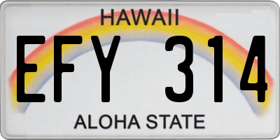 HI license plate EFY314