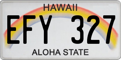 HI license plate EFY327