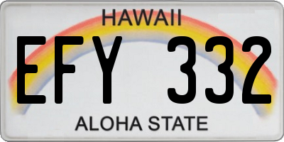 HI license plate EFY332