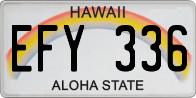 HI license plate EFY336