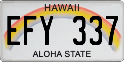 HI license plate EFY337