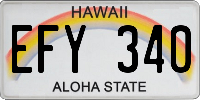 HI license plate EFY340