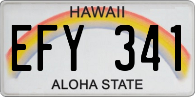 HI license plate EFY341