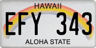 HI license plate EFY343