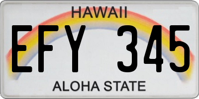 HI license plate EFY345