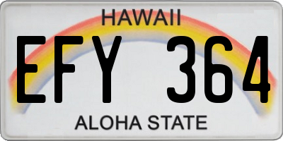 HI license plate EFY364