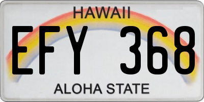 HI license plate EFY368