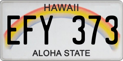 HI license plate EFY373