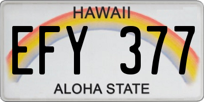 HI license plate EFY377