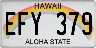 HI license plate EFY379