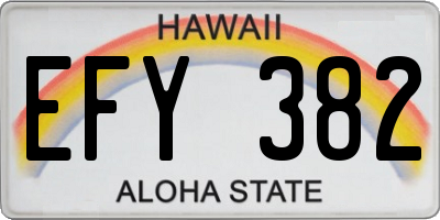 HI license plate EFY382