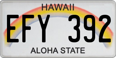 HI license plate EFY392