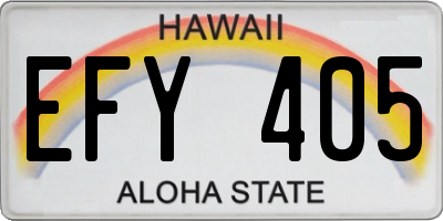 HI license plate EFY405