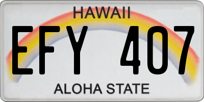 HI license plate EFY407