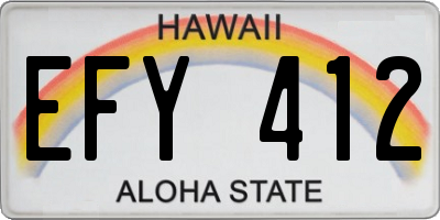 HI license plate EFY412