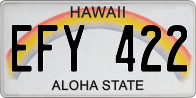 HI license plate EFY422
