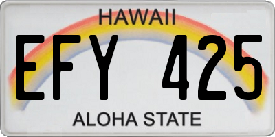 HI license plate EFY425