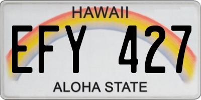 HI license plate EFY427