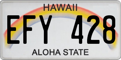 HI license plate EFY428