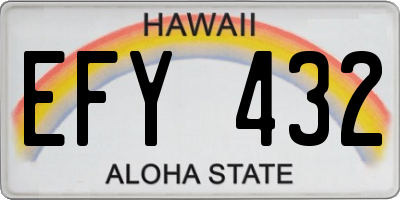 HI license plate EFY432