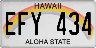 HI license plate EFY434