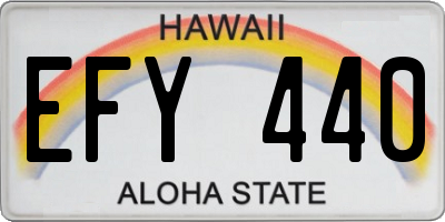 HI license plate EFY440