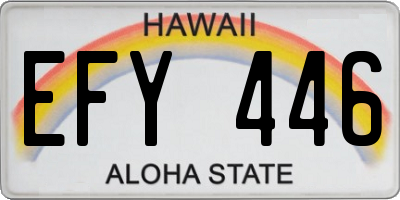 HI license plate EFY446