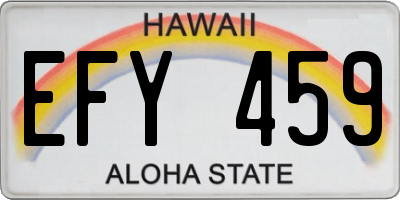 HI license plate EFY459