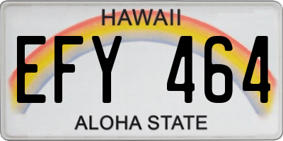 HI license plate EFY464