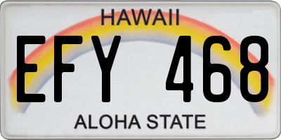 HI license plate EFY468