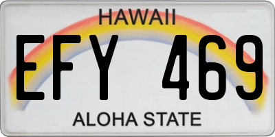HI license plate EFY469