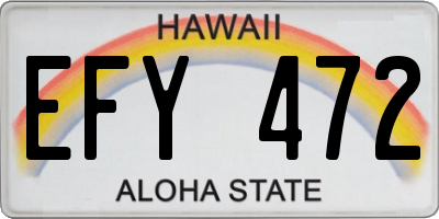 HI license plate EFY472