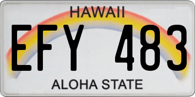 HI license plate EFY483