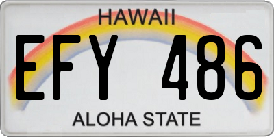 HI license plate EFY486