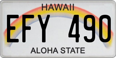HI license plate EFY490