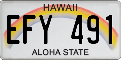 HI license plate EFY491