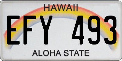 HI license plate EFY493