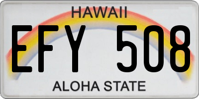 HI license plate EFY508