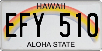 HI license plate EFY510