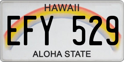 HI license plate EFY529
