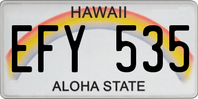HI license plate EFY535
