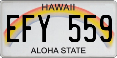 HI license plate EFY559