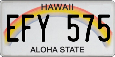 HI license plate EFY575