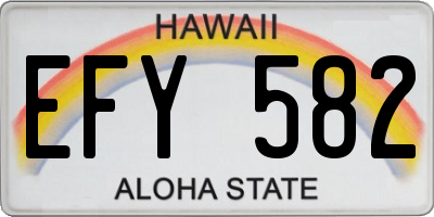 HI license plate EFY582