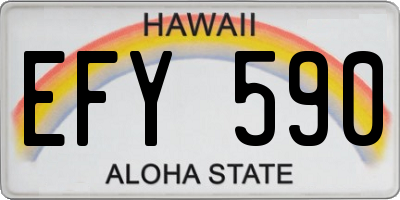 HI license plate EFY590