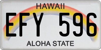 HI license plate EFY596